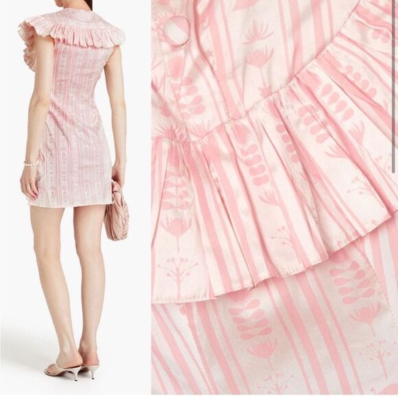 NWT SINDISO KHUMALO Ruffled printed Silk Dress - Picture 5 of 14